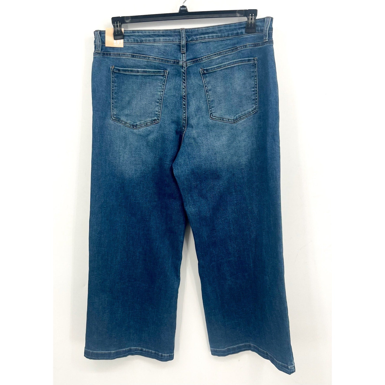 KUT FROM THE KLOTH Meg Wide Leg Ankle Jeans Size 18 Loyalty Blue Seamed NWT