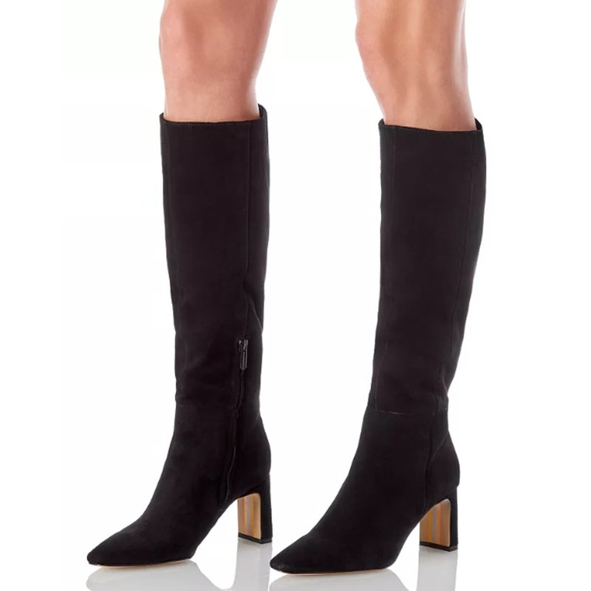 SAM EDELMAN Womens Sylvia Knee High Boots Size 6.5 M Black Suede NIB