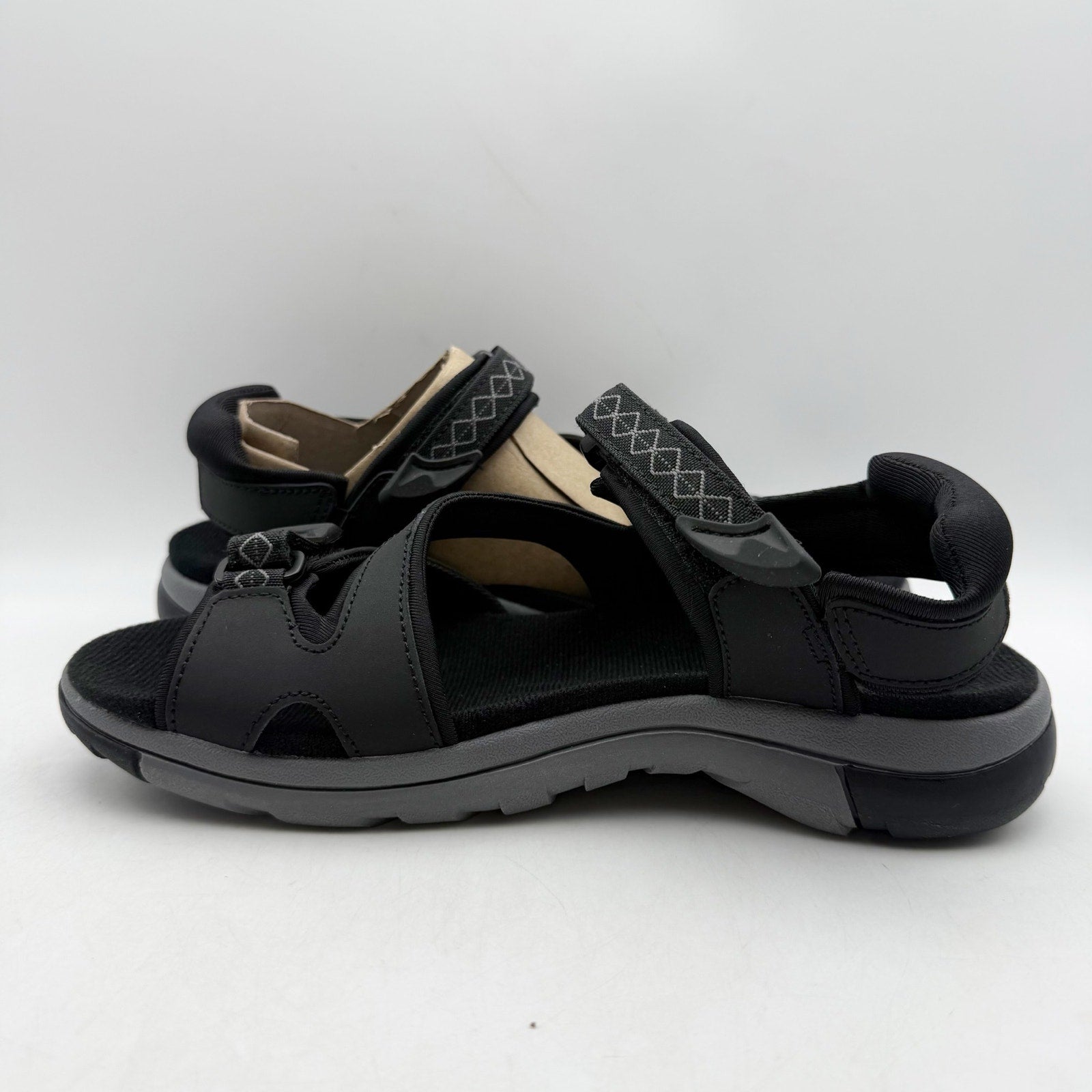 Natuarlizer Womens Angeles III Sports Sandals US 8 M EU 38 Black Leather NIB
