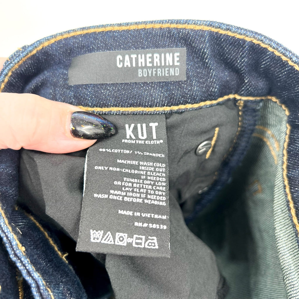 KUT FROM THE KLOTH Catherine Boyfriend Jeans Size 2 Dark Blue Wash NWT