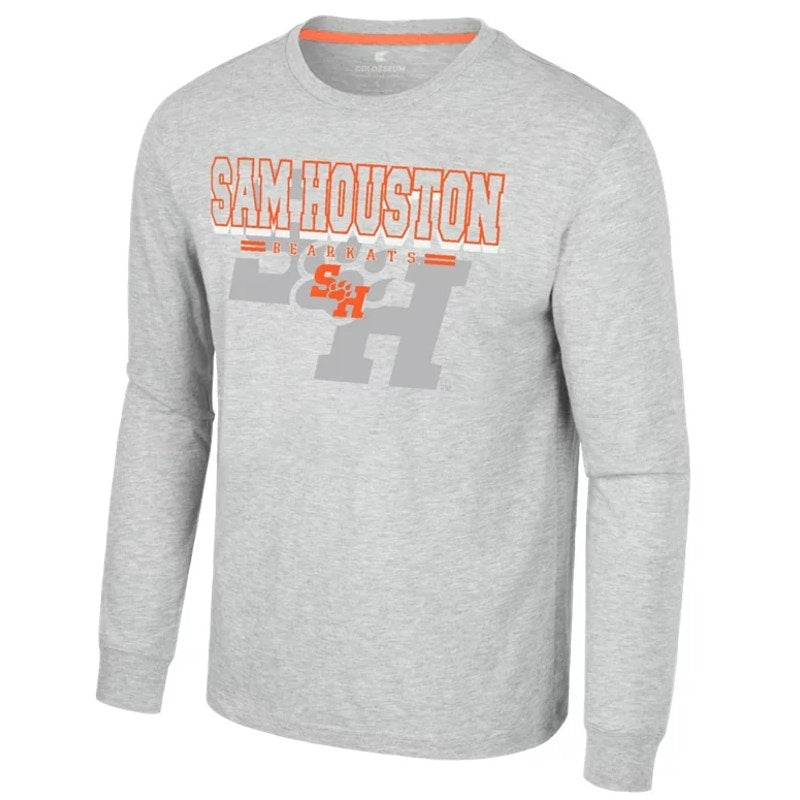 COLOSSEUM Mens Sam Houston State Bearkats T-Shirt XXL Grey Long Sleeve NWT