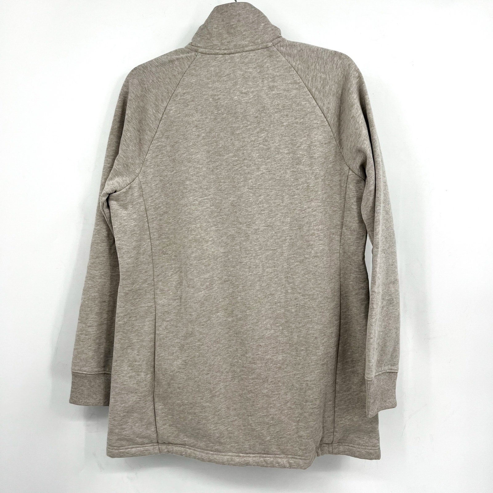 L.L. BEAN Womens 1912 Sherpa Lined Tunic Jacket Medium Grey Oatmeal Full Zip NWT