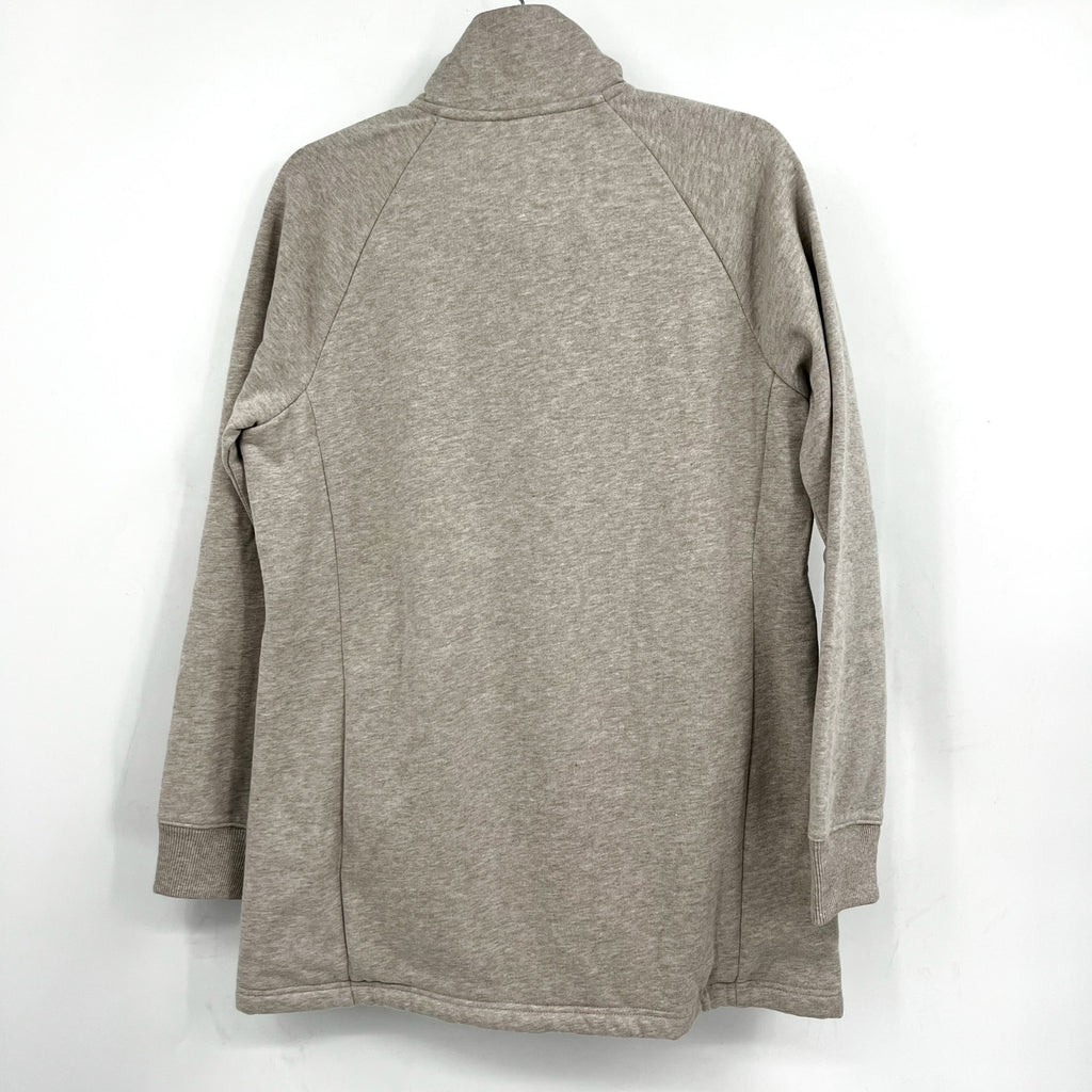 L.L. BEAN Womens 1912 Sherpa Lined Tunic Jacket Medium Grey Oatmeal Full Zip NWT