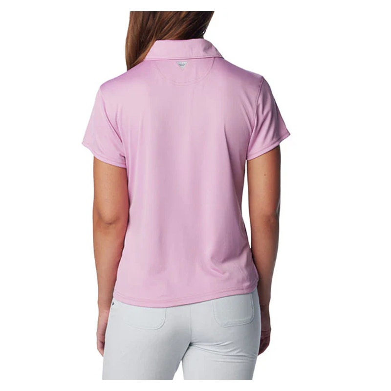 COLUMBIA Women's Tidal Tee Polo Shirt Medium Pink Minuet Short Sleeve UPF NWT