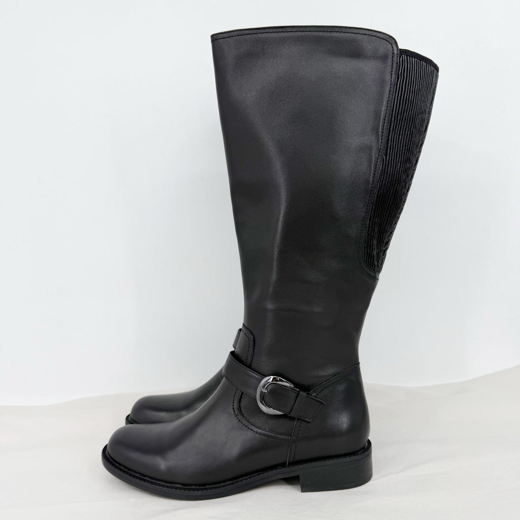 David Tate Womens Branson Knee High Boots US 12 M Black Leather NWOB