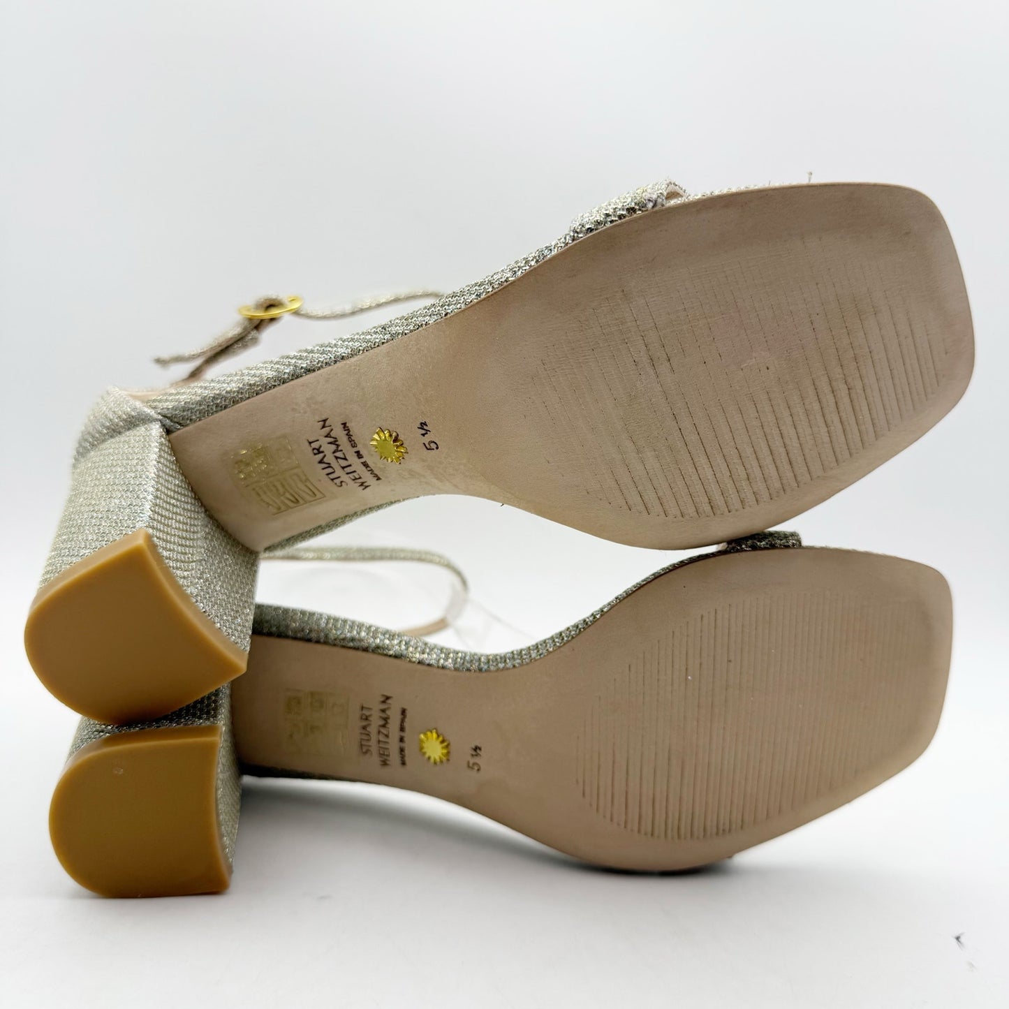 Stuart Weitzman Womens Nudistcurve 75 Block Sandal US 7.5B EU 38 Multi-color