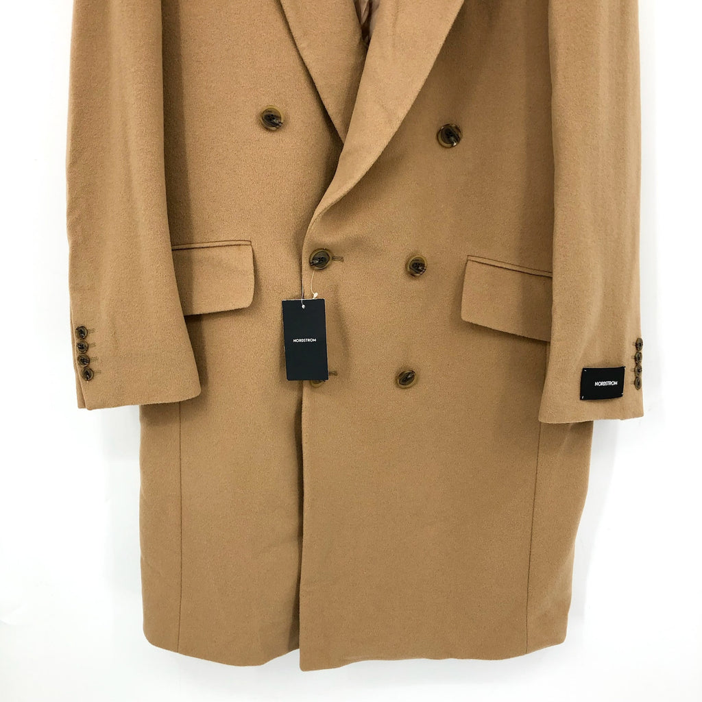 Nordstrom Mens Double Breasted Overcoat Medium Tan Dale Wool Cashmere NWT