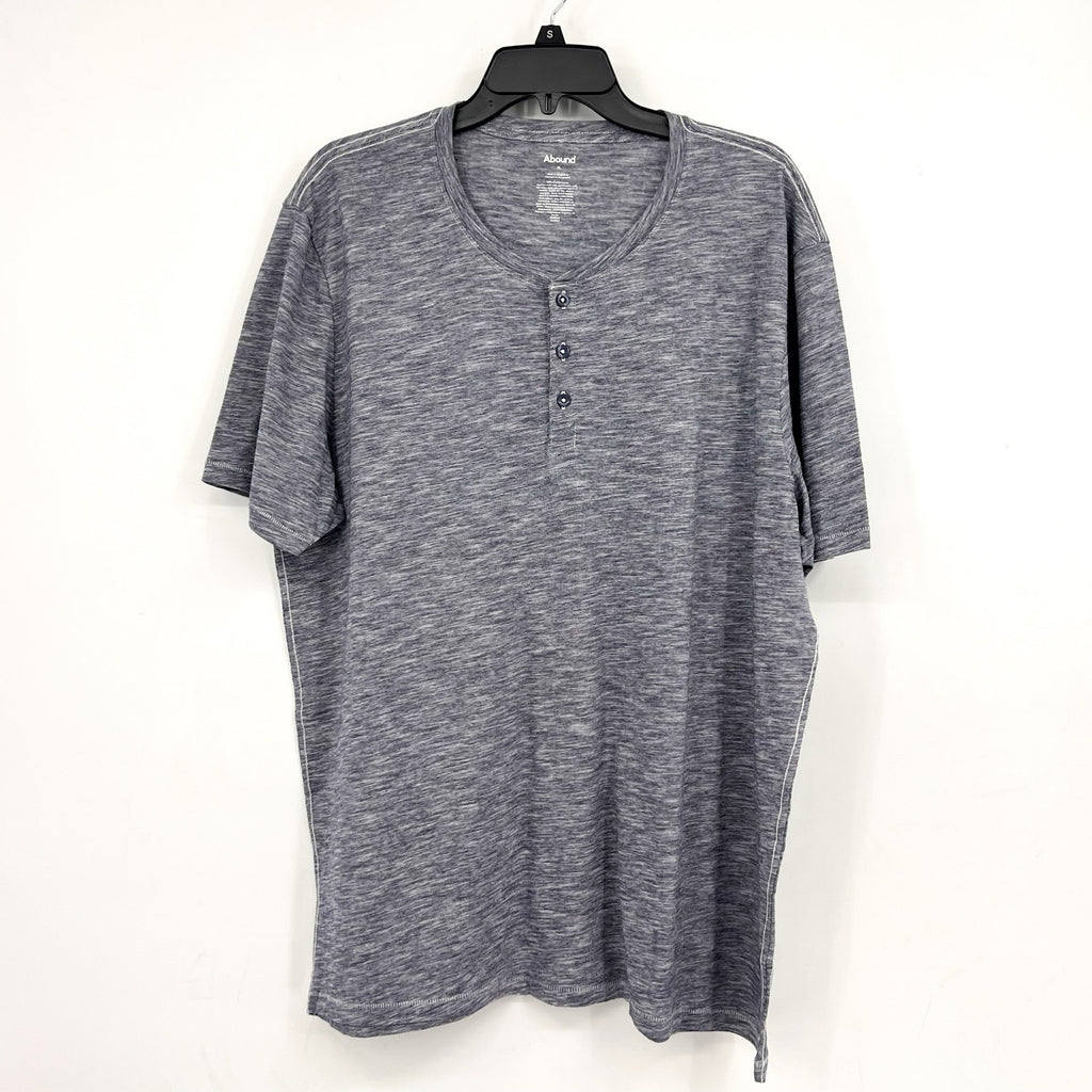 ABOUND Men's Jersey Slub Henley Tee XL Navy Blue White Short Sleeve Cotton NWT