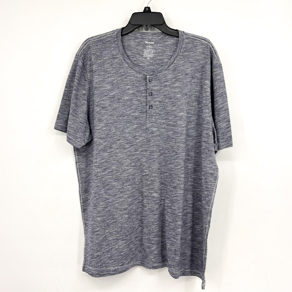 ABOUND Men's Jersey Slub Henley Tee XL Navy Blue White Short Sleeve Cotton NWT