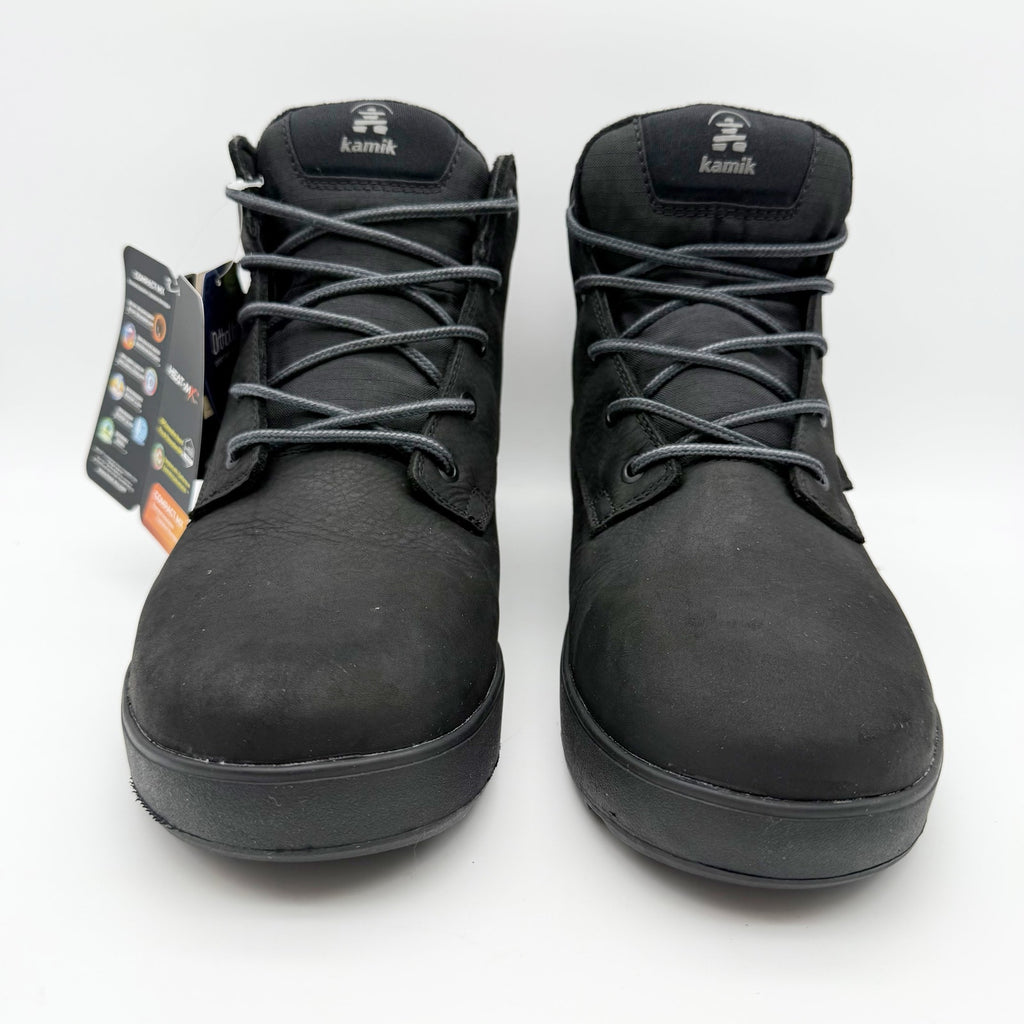 Kamik Mens Spencer Mid Boots US 11 EU 44 Black Leather Waterproof NIB