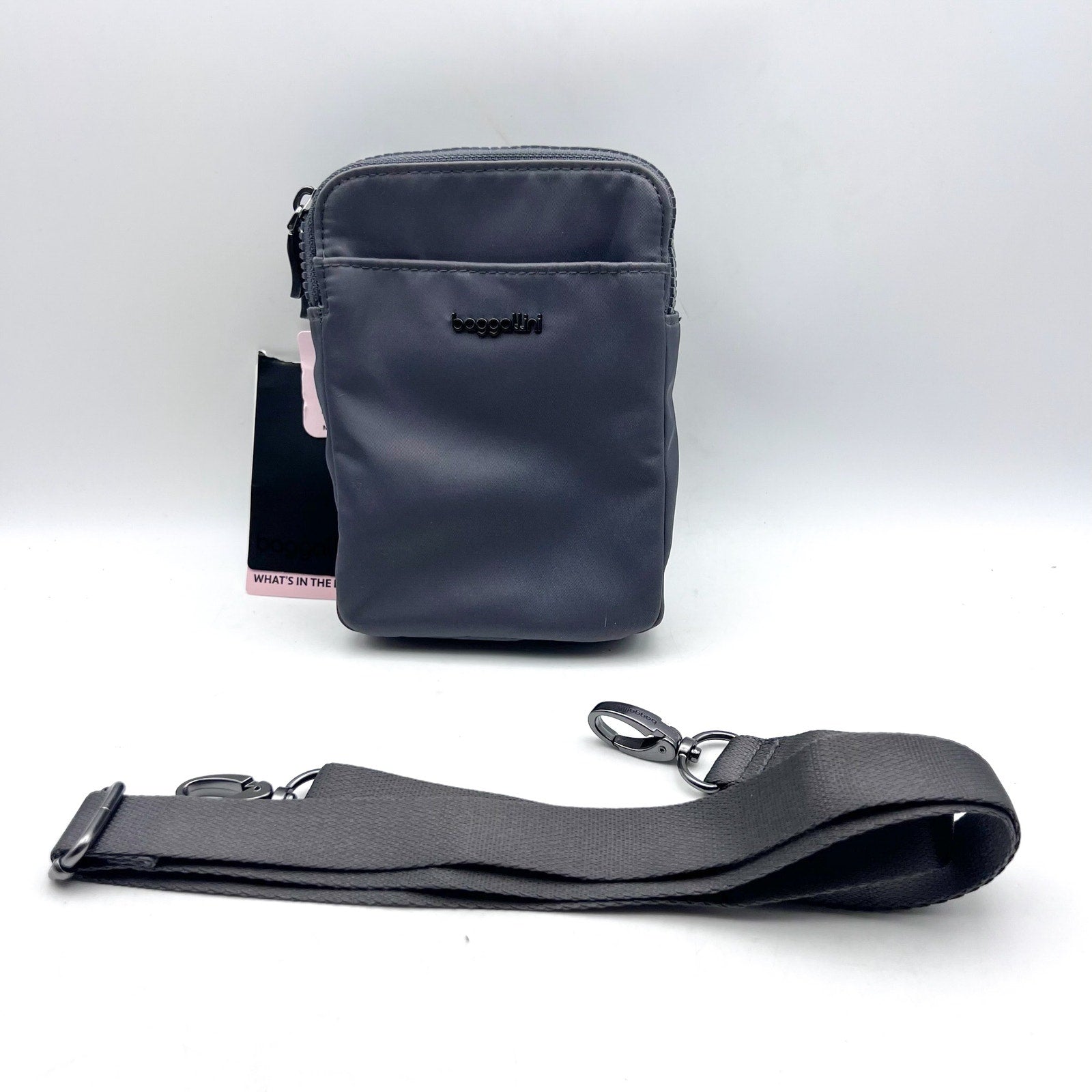BAGGALLINI Women's Modern Take Two RFID Twill Crossbody Bag Grey NWT
