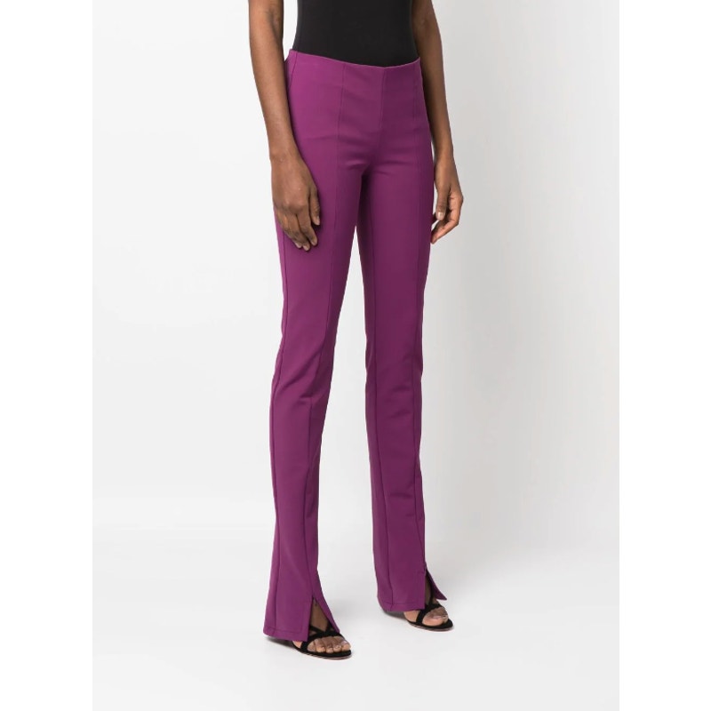 SPORTMAX Women's Zip Cuff Slim Fit Pants Size 14 Red Brown Stretch Trousers NWOT