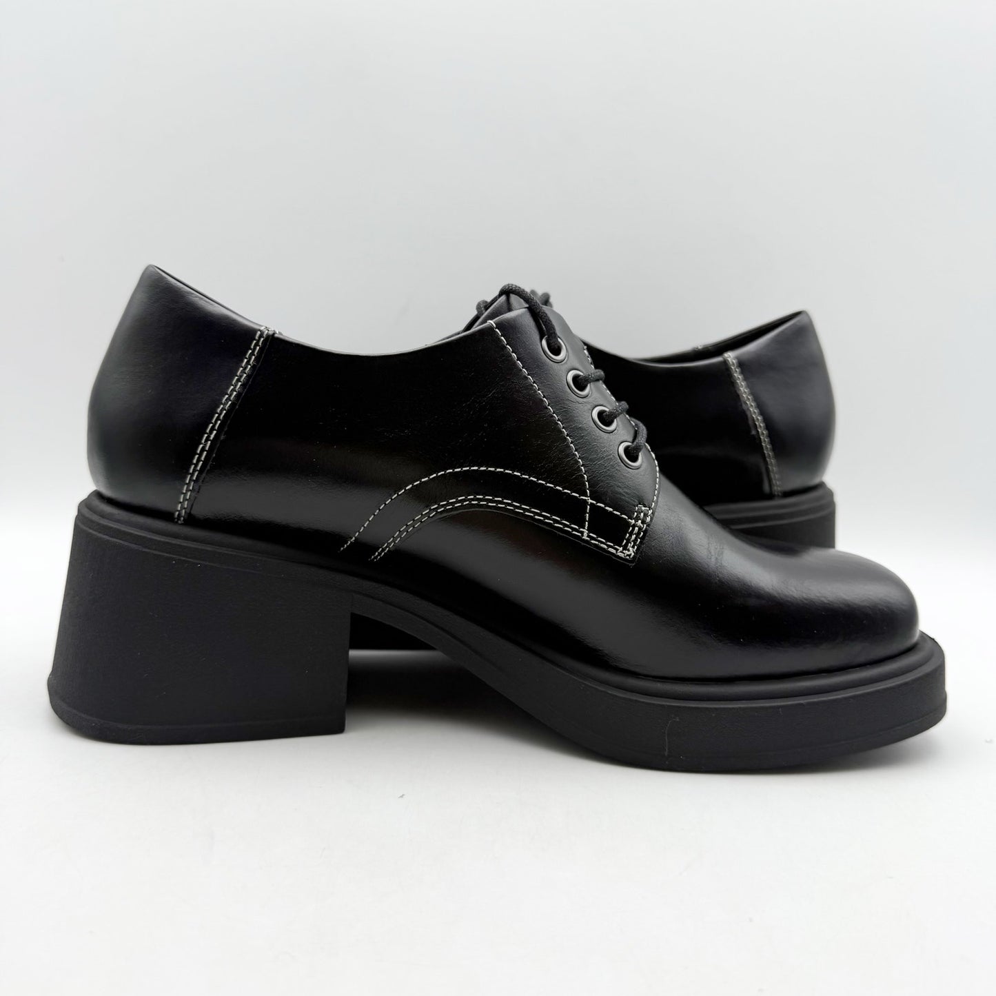 Vagabond Womens Dorah Lace up Oxford Shoes EU 39 US 9 Black Leather NIB