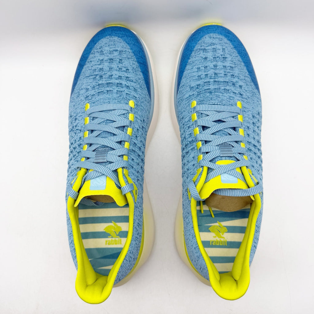 Rabbit Mens Dream Chaser Running Shoes US 11.5 Blue Yellow Athletic Sneakers NIB