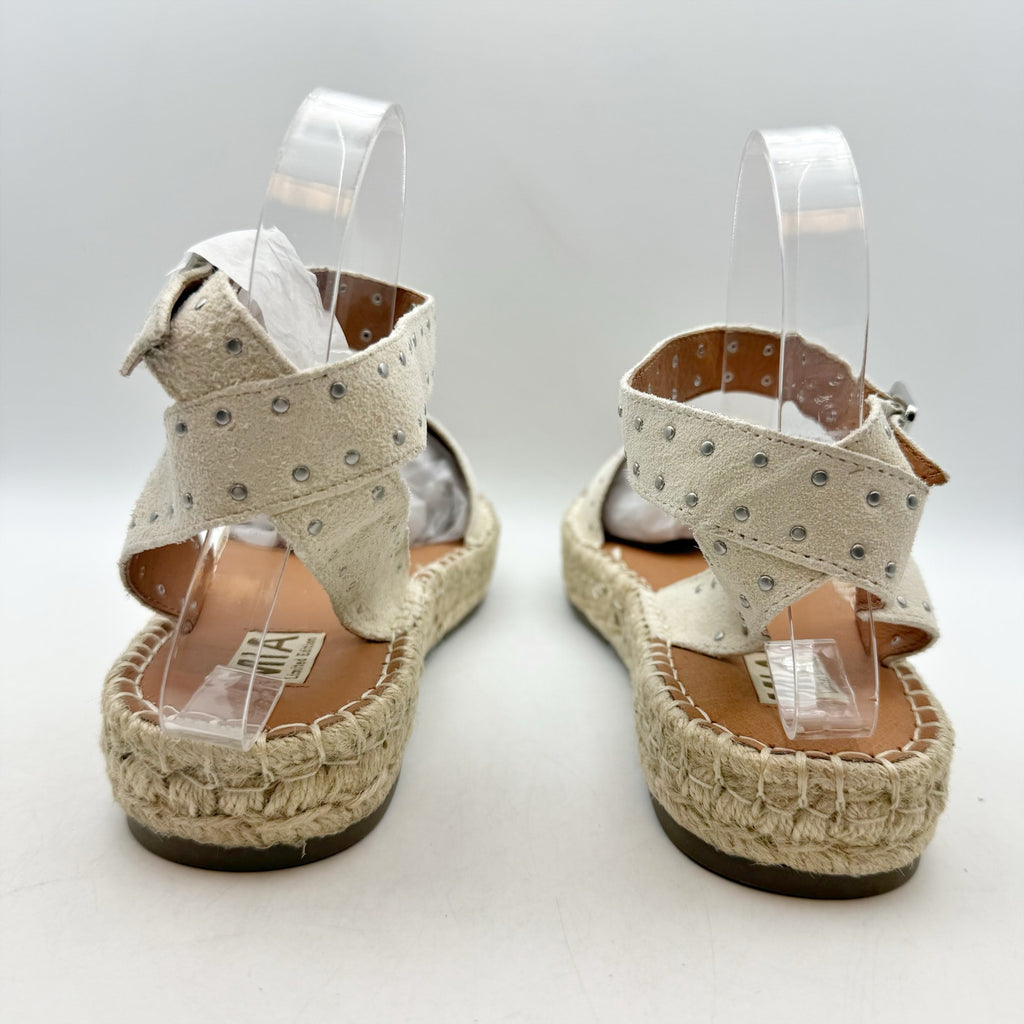 MIA Womens MLE-Diosa Sandals US 10 M EU 41 Bone Cream Suede Espadrille Flats NIB