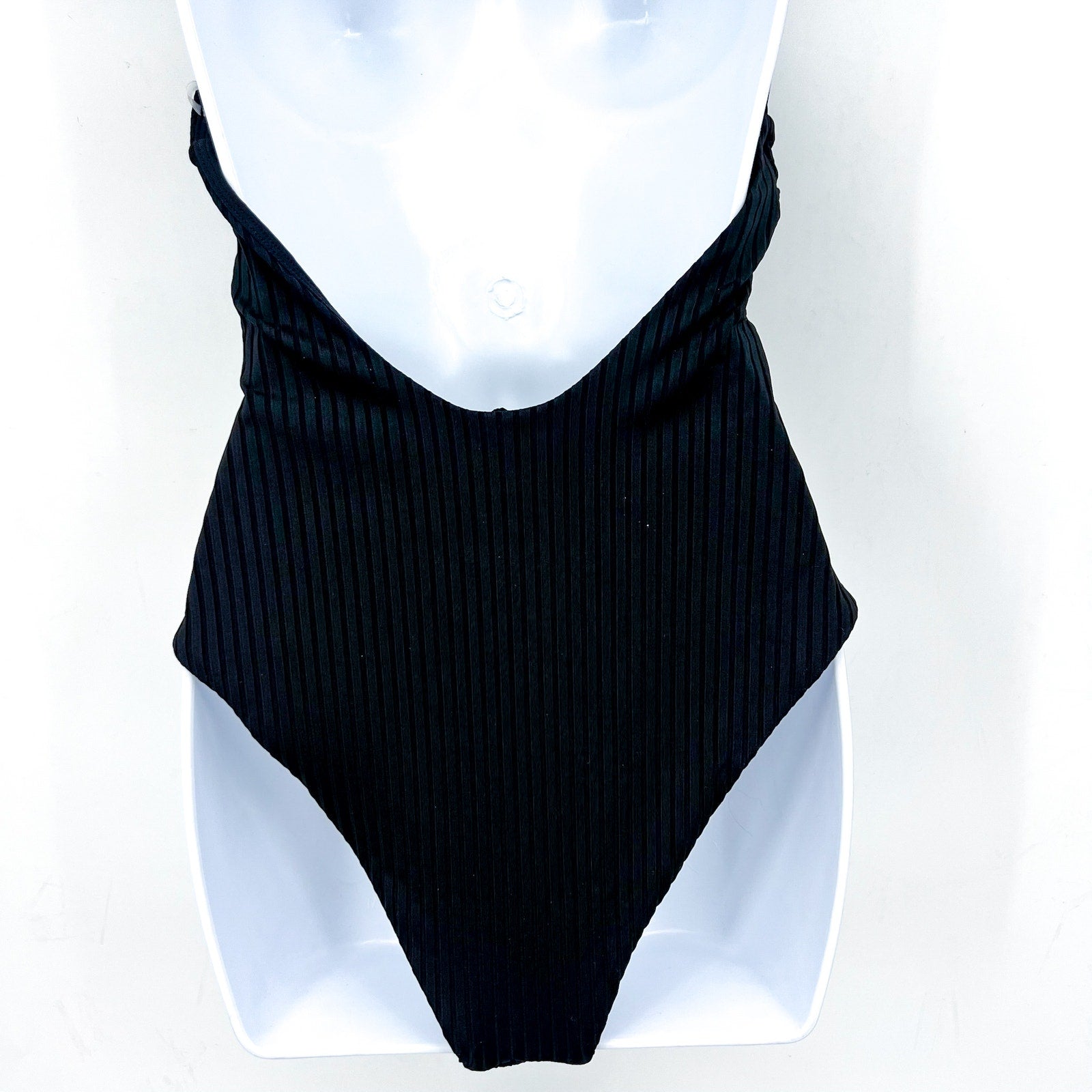 L*SPACE Women's Coast to Coast Deep-V One-Piece Swimsuit Medium Black NWT