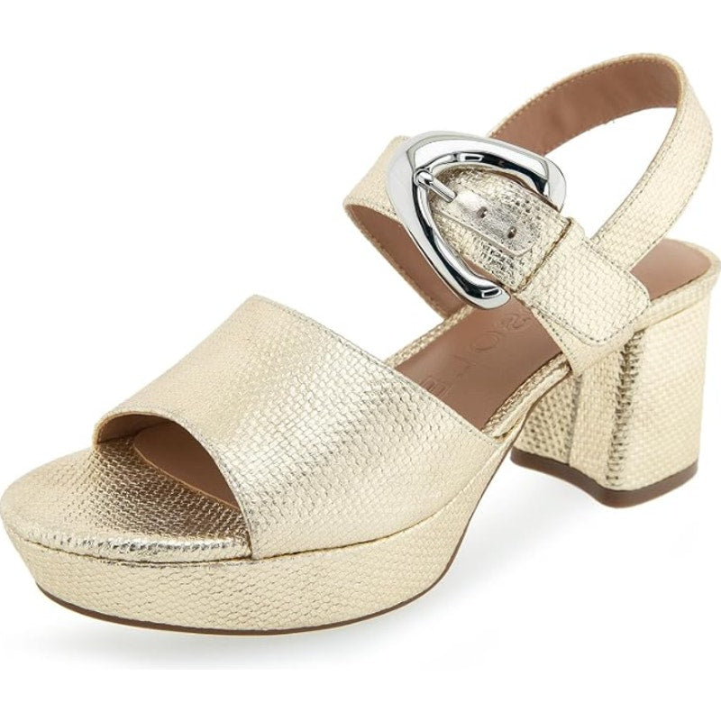 AEROSOLES Women's Chamber Heeled Sandals Size 10M Soft Gold NWOB