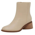 Lucky Brand Womens Cassia Ankle Booties US 6.5 Beige Vanilla Bean Leather NIB