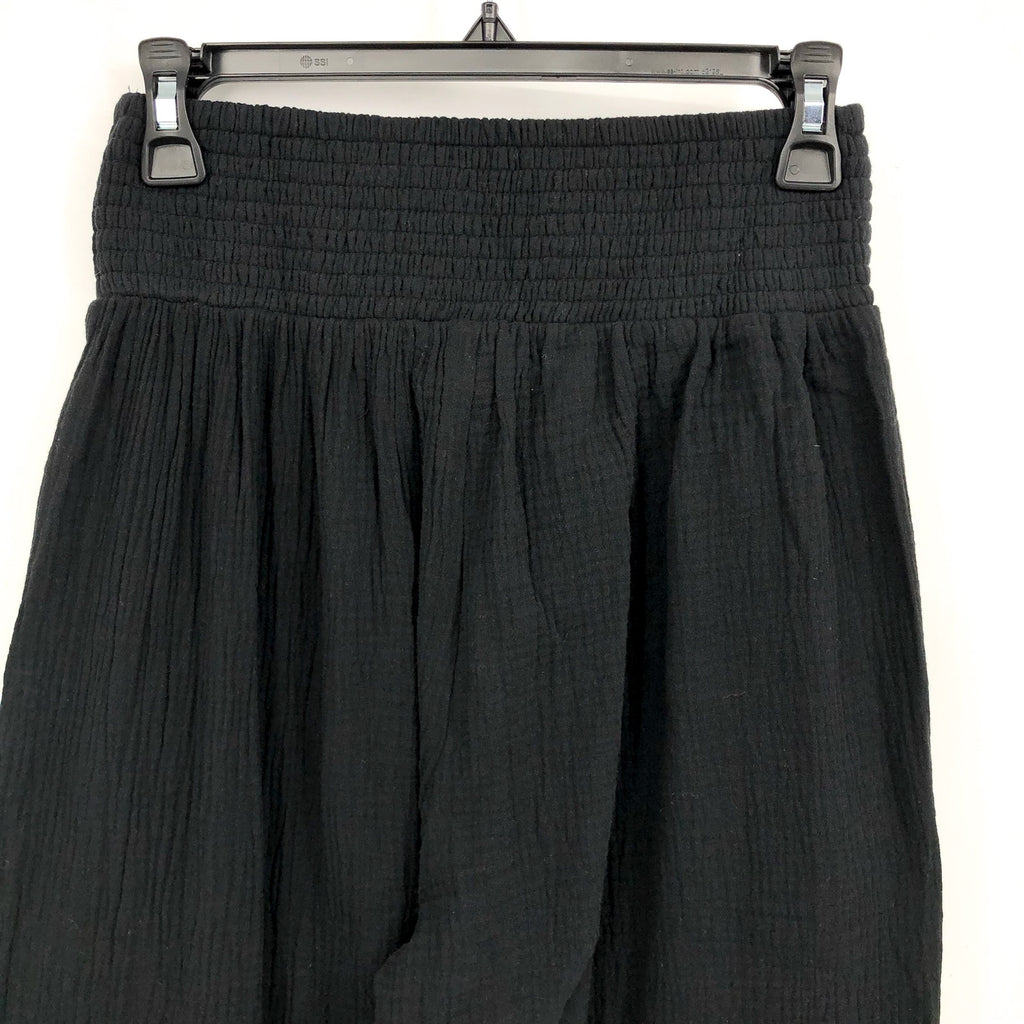 SEAFOLLY Womens Double Cloth Shirring Pants XS Black Pull-On Cover Up Casual NWT