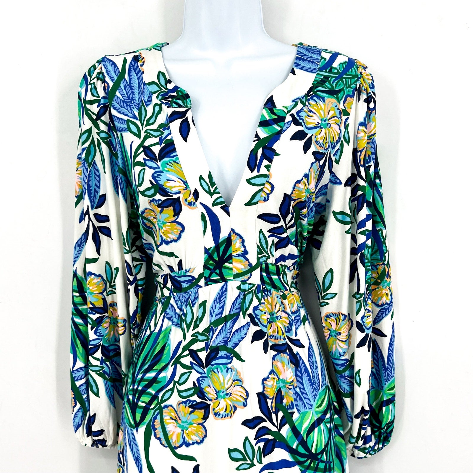 LILLY PULITZER Womens Wexlee Print Dress Size 8 White Green Golden Hour Glam NWT