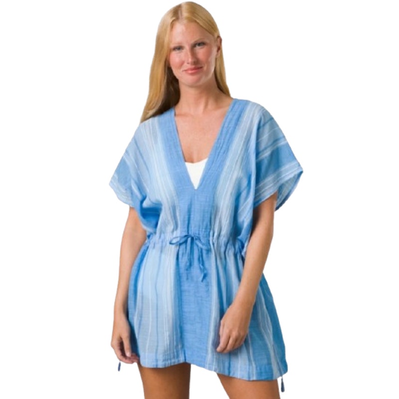 PRANA Women's Marina Bay Tunic Cover Up XS Blue Clear Sky Cotton Dress NWT