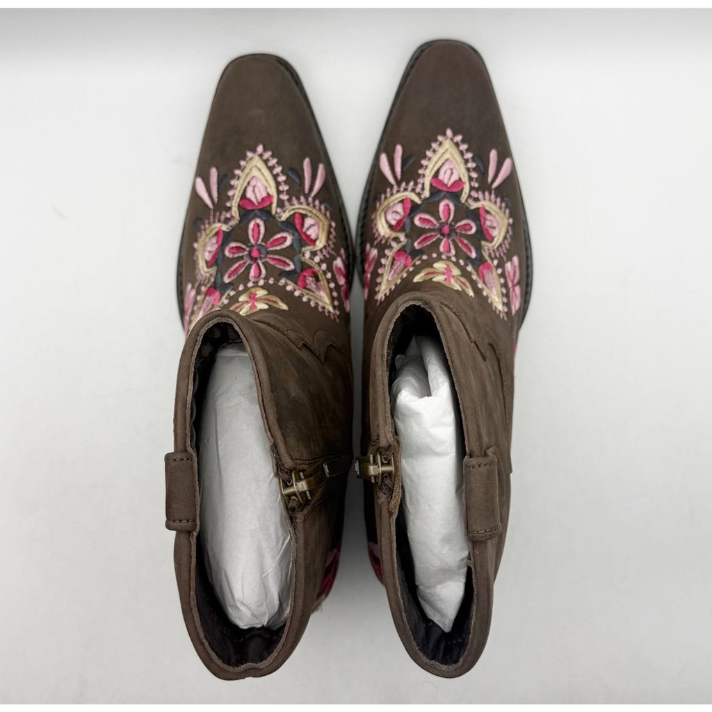 Diba True Women Cains Ville Western Bootie Size 9 M Brown Multi Leather NWOB