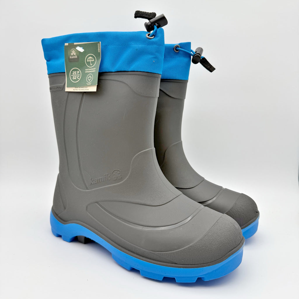 Kamik Kids Snobuster Winter Boots US 4 EU 36 Grey Blue Waterproof NIB