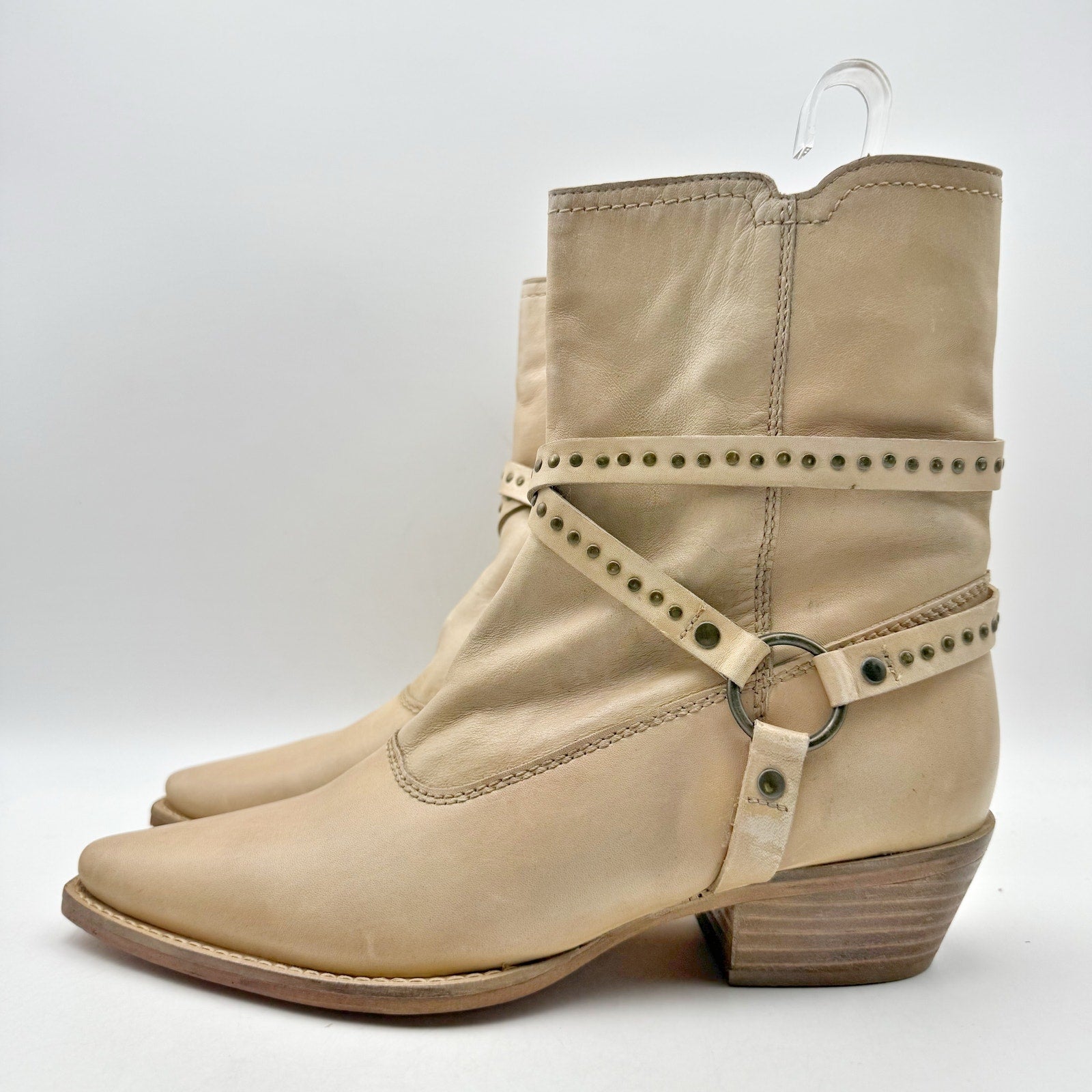 Vintage Foundry Womens Sophia Western Bootie Size 8.5 EU 39 Tan Leather NIB