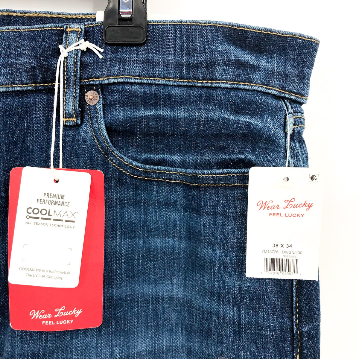LUCKY BRAND Men's Easy Rider Bootcut Jeans 38x34 Dawson Blue COOLMAX NWT