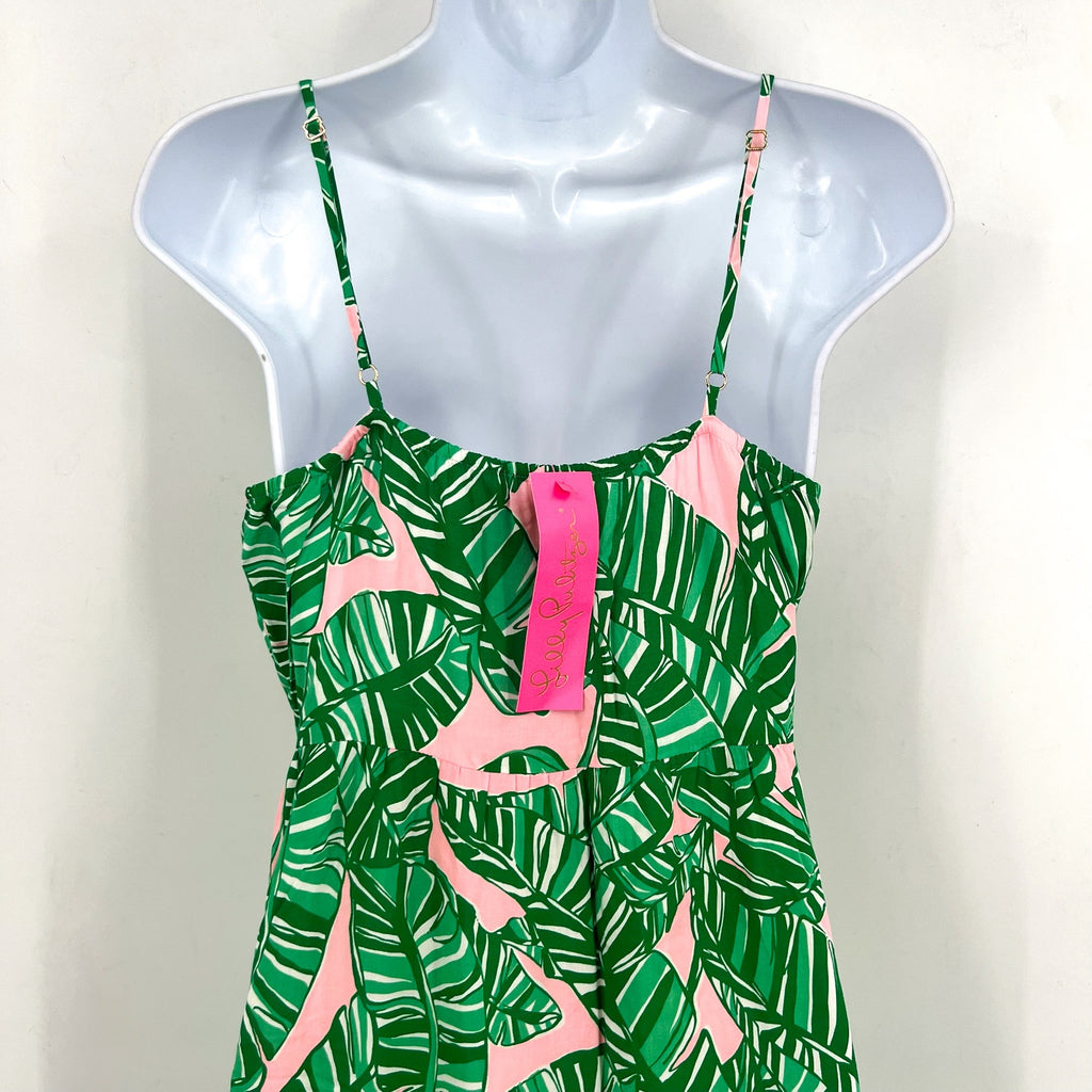 LILLY PULITZER Womens Teresa Maxi Dress XS Green Pink Lets Go Bananas NWT