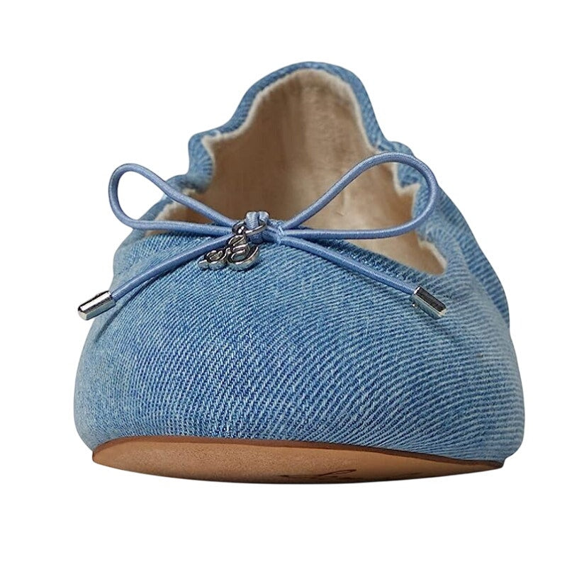 Sam Edelman Kids Felicia Ballet Flats US 13 M EU 31 Blue Denim Leather NIB