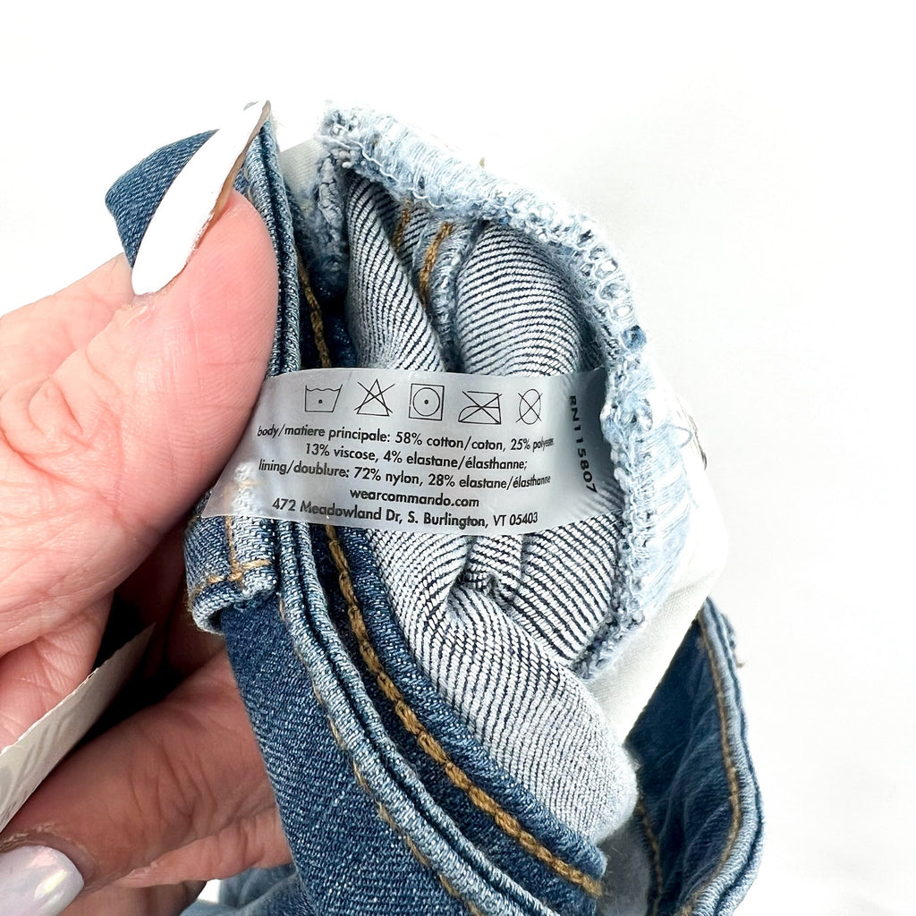 COMMANDO Women's Do It All Denim Skinny Jeans Large 12-14 Blue Light Indigo NWT