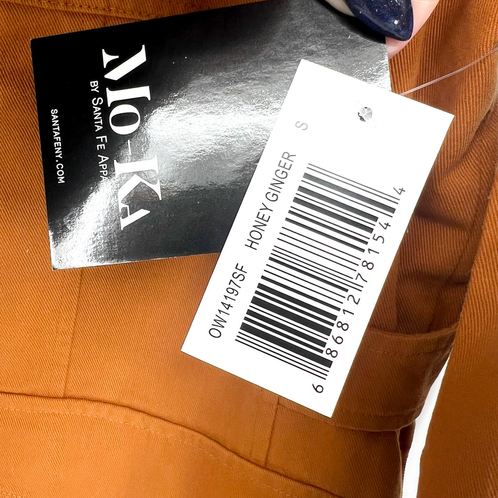 MO-KA BY SANTA FE APPAREL Jacket Small Orange Snap Button 100% Cotton NWT
