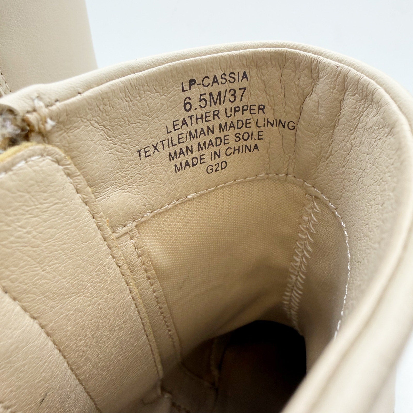Lucky Brand Womens Cassia Ankle Booties US 6.5 Beige Vanilla Bean Leather NIB