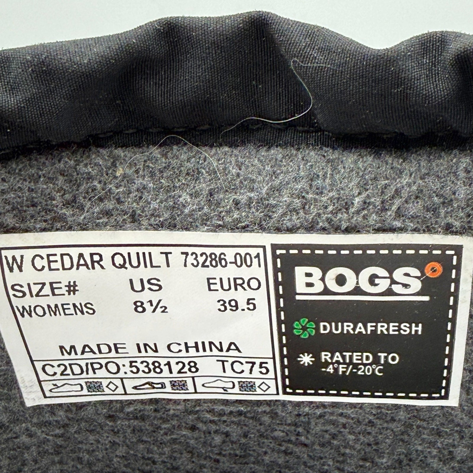 Bogs Womens Cedar Quilt Winter Boots US 8.5 EU 39.5 Black Waterproof NIB