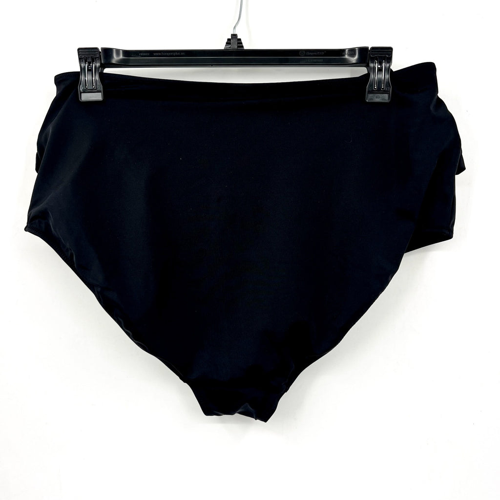 ELOMI Women's Magnetic Twist Front Swim Bottom Size 20 Black High Waist NWT