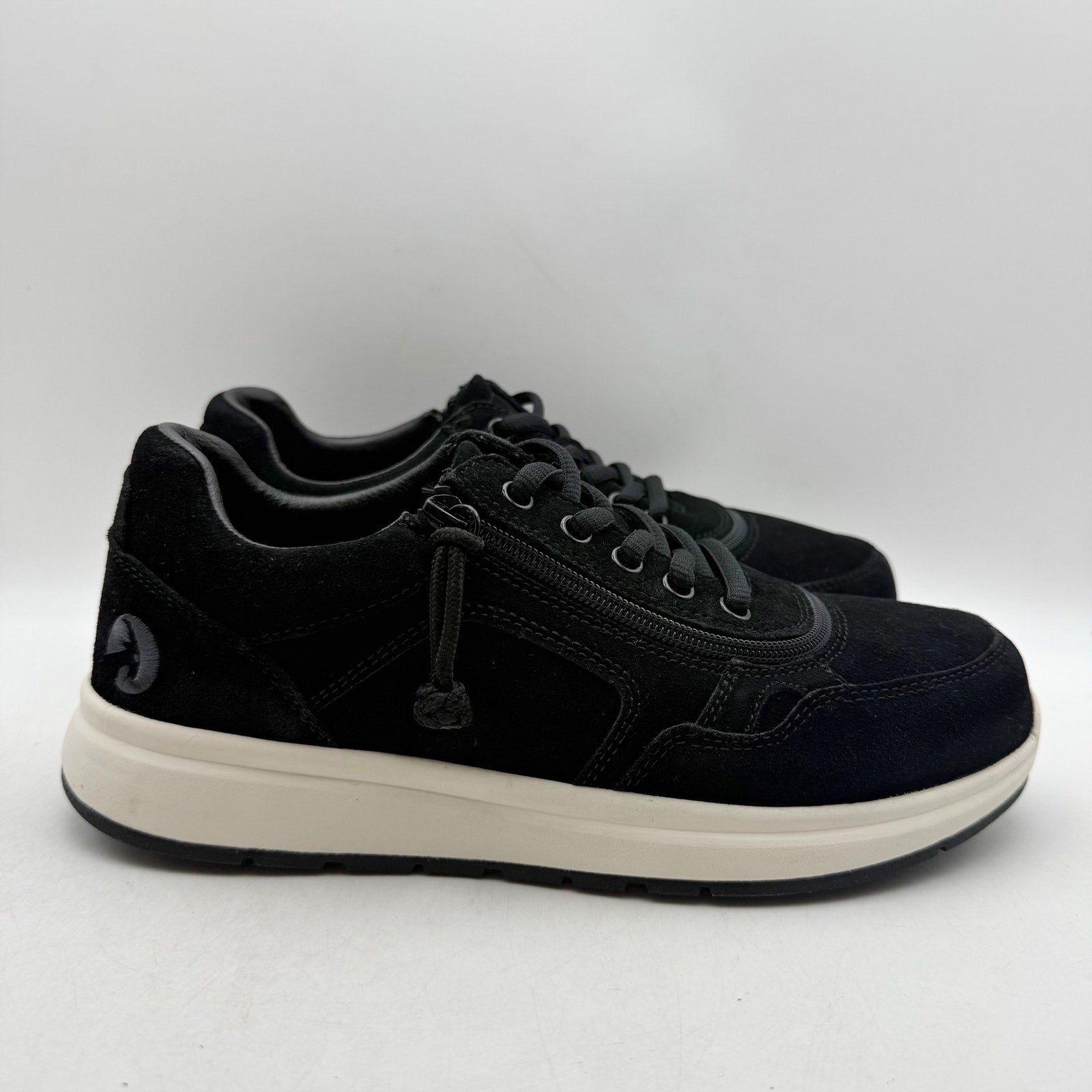 BILLY Footwear Mens Comfort Jogger Sneakers US 7.5 Wide EU 40.5 Black Suede NWOB