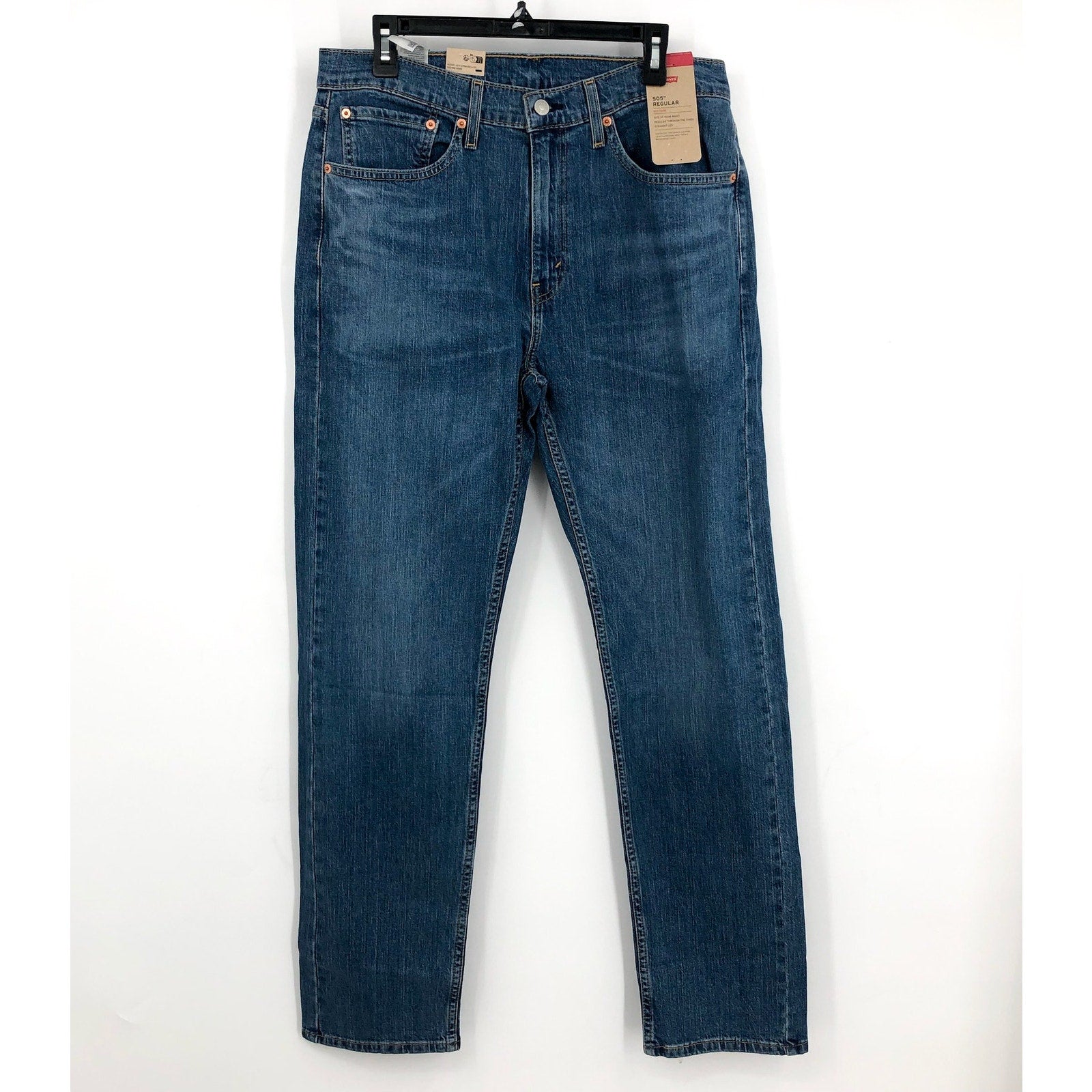 LEVI'S Men's 505 Regular Fit Jeans 34x34 Medium Blue Fremont NWT 00505-2217