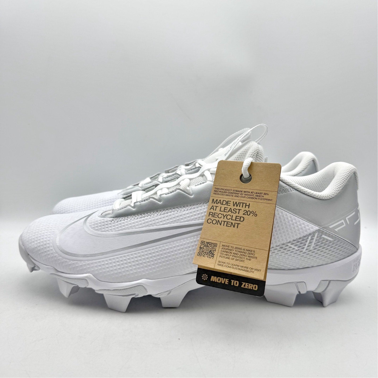 NIKE Mens Vapor Edge Shark 2 Football Cleats US 13 EU 47.5 White Silver NIB