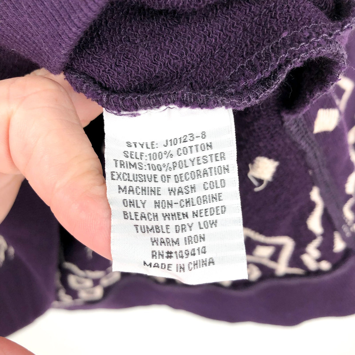 JOHNNY WAS Women's Ivey High Slit Sweatshirt Large Deep Purple Floral NWT
