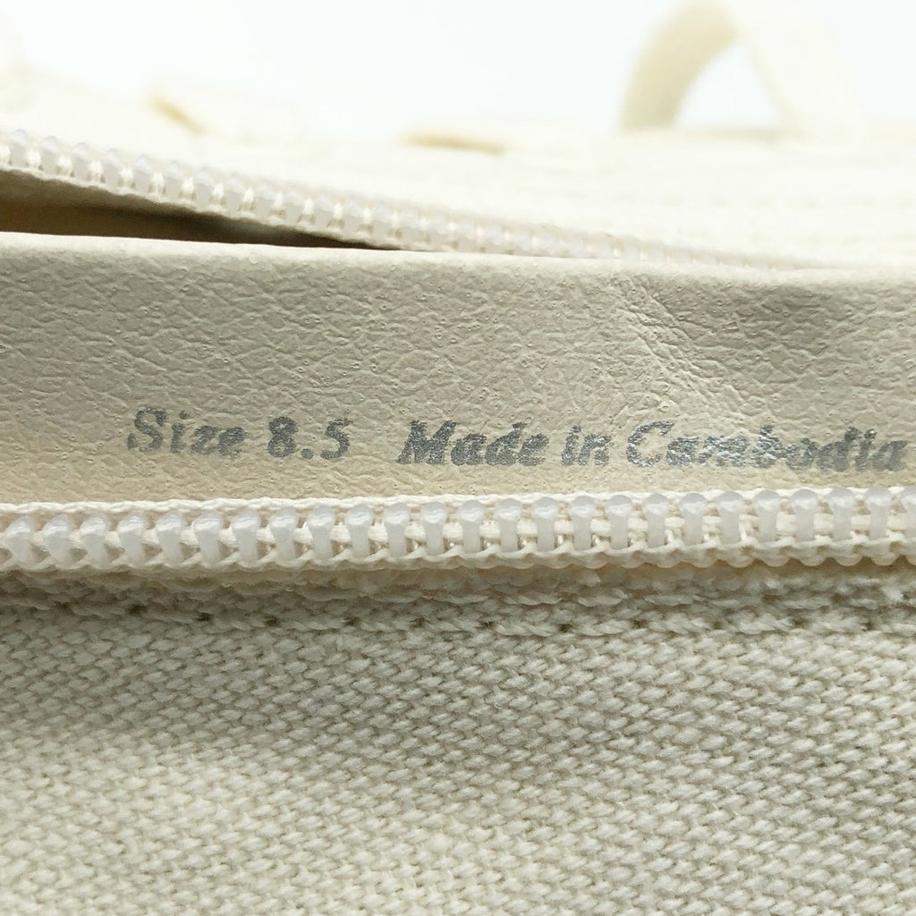 Dolce Vita Womens Combat Boots Size 8.5 Stacked Heel Off White Canvas NWOB