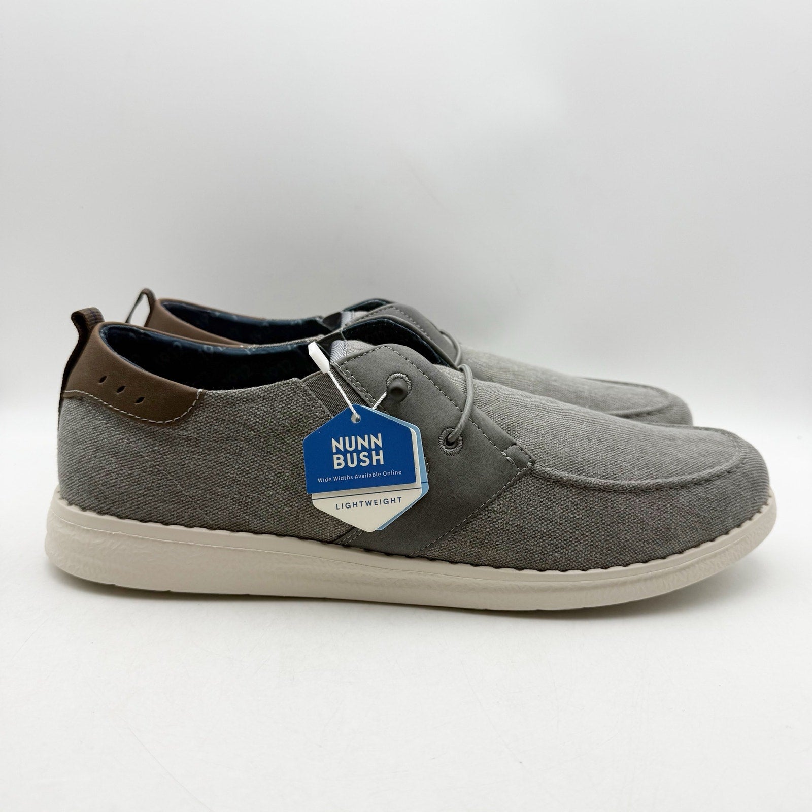 Nunn Bush Mens Brewski Slip on Casual Shoes US 13 M Grey Knit NIB