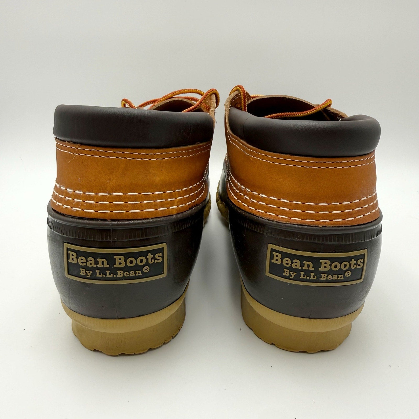 L.L.Bean Mens Gumshoe Ankle Booties Size 12 Brown Leather Rubber Waterproof NIB