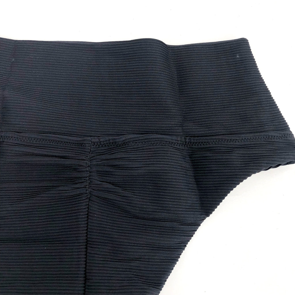 PRANA Women's Aurelia Bikini Bottom XL Black Ottoman High Waist Swim NWT