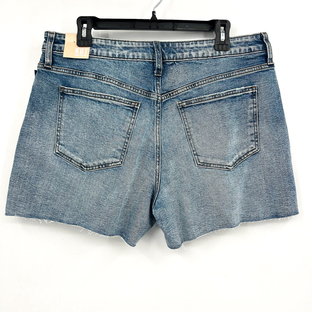 KUT FROM THE KLOTH Taylor Jean Shorts Size 12 Freedom Blue High Rise Raw Hem NWT