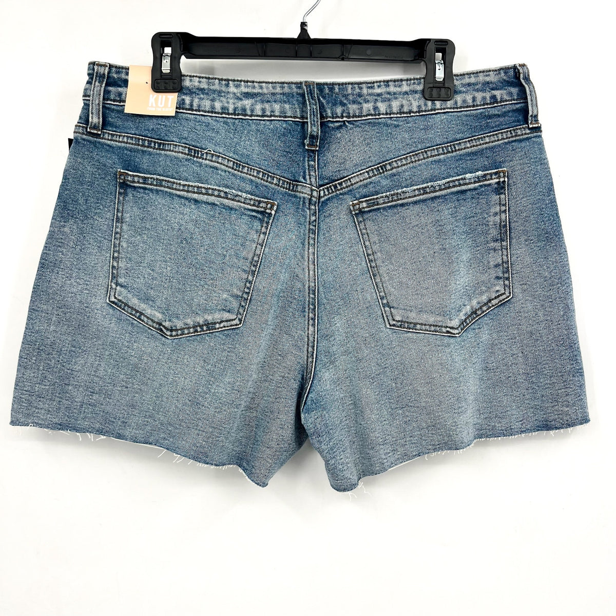 KUT FROM THE KLOTH Taylor Jean Shorts Size 12 Freedom Blue High Rise Raw Hem NWT