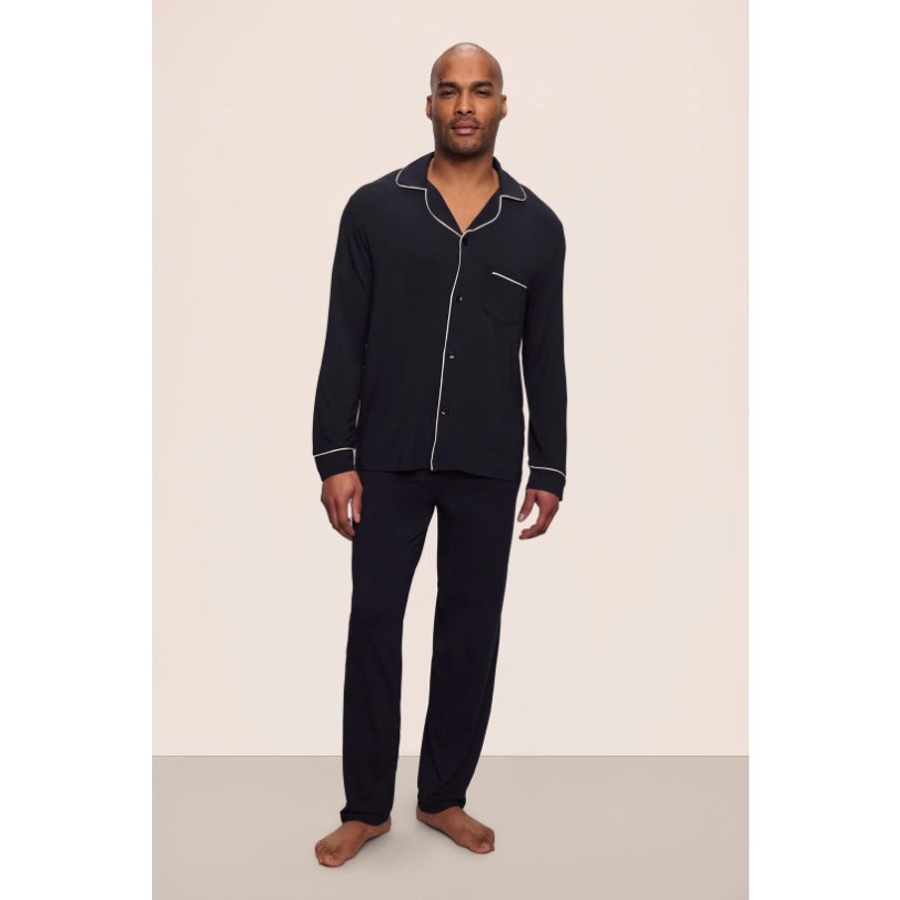 EBRJEY Men's William Long Pajama Set Medium Black Ivory TENCEL Modal NWT