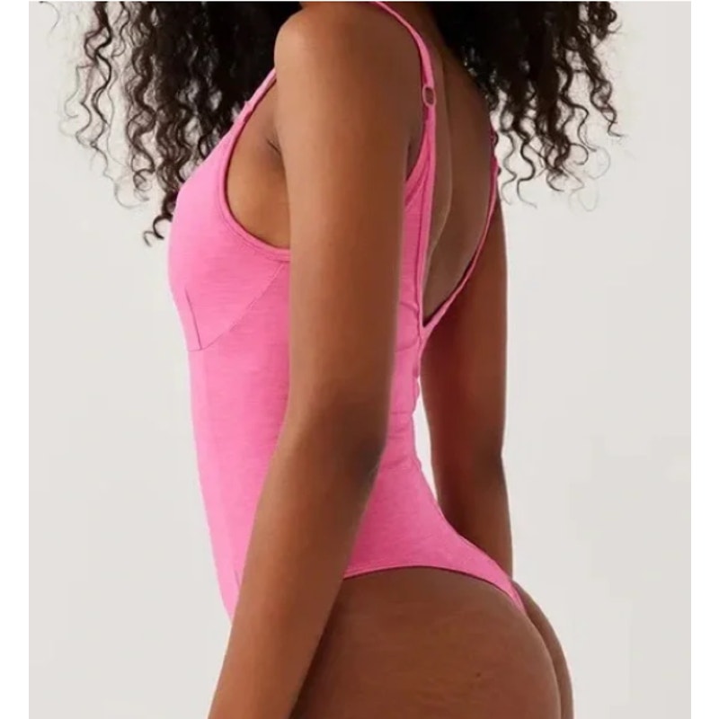 OUTDOOR VOICES Women's TechSweat Tank Leotard Bodysuit Large Pink Cerise NWT