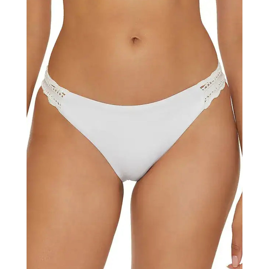 BECCA Women's Colette American Fit Bikini Bottom Small White Cheeky Coverage NWT