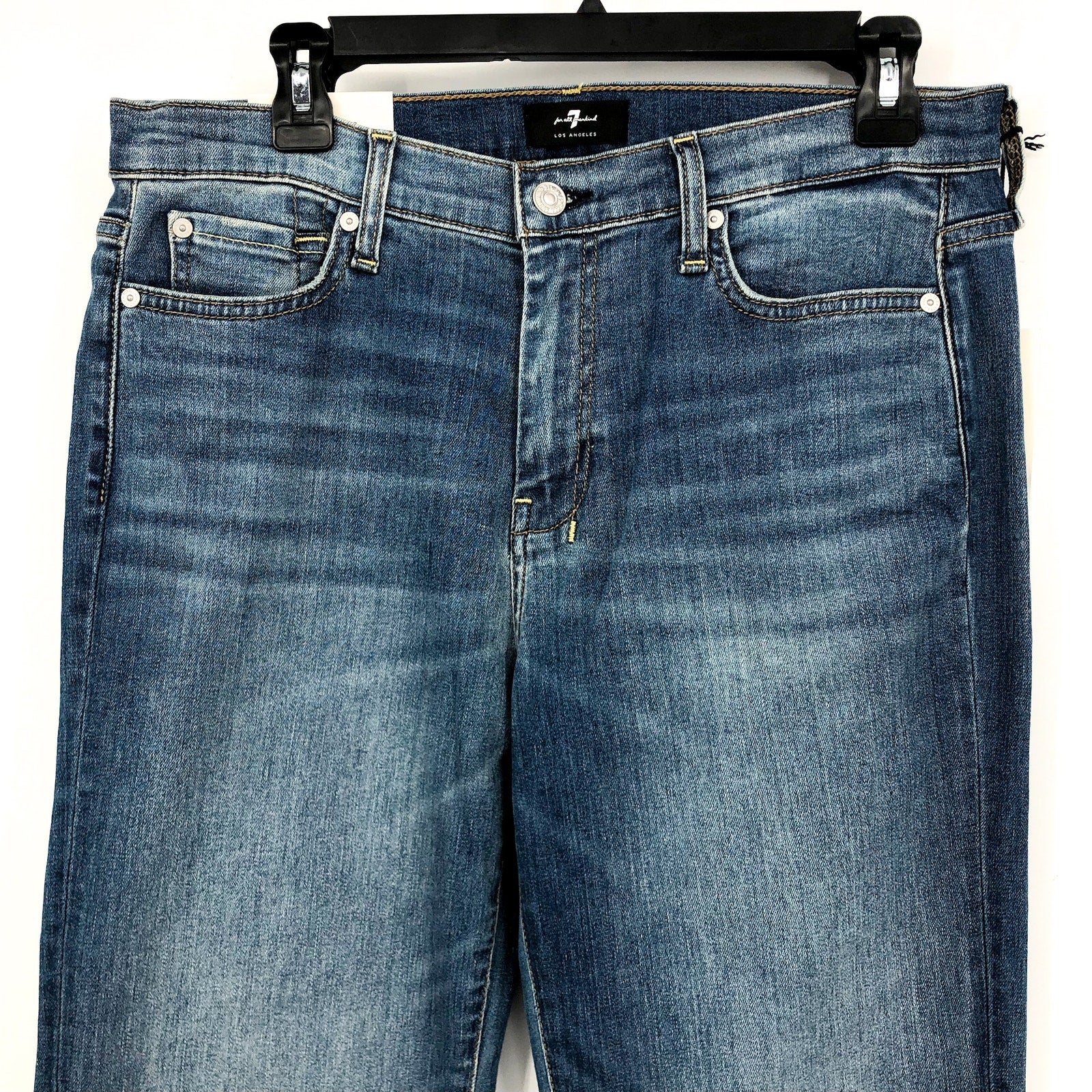 7 FOR ALL MANKIND Tailorless Dojo Jeans Size 31 Blue Disautlght Wash NWT